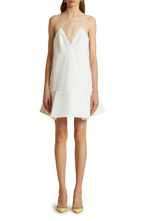Khaite The Archie Cotton A-Line Dress White at Nordstrom,