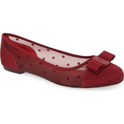 Salvatore Ferragamo Varina Dots Mesh Loafer B - Red