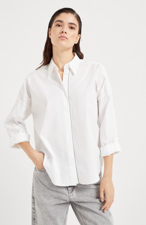 Shop Brunello Cucinelli Poplin Shirt In White