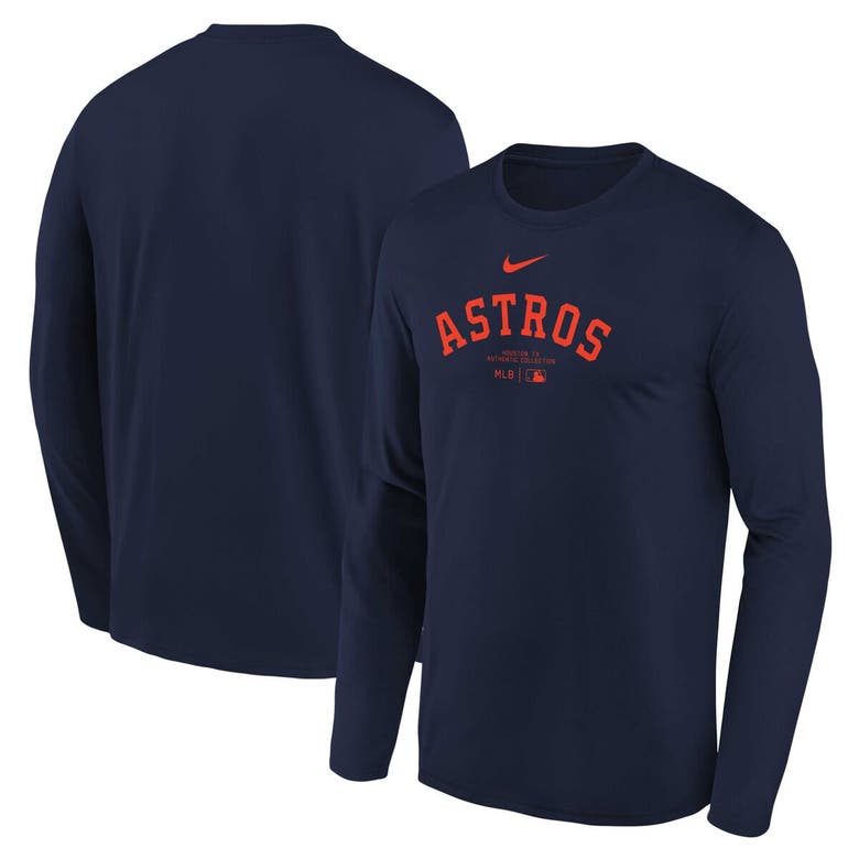 Shop Nike Youth  Navy Houston Astros Authentic Collection Long Sleeve Performance T-shirt
