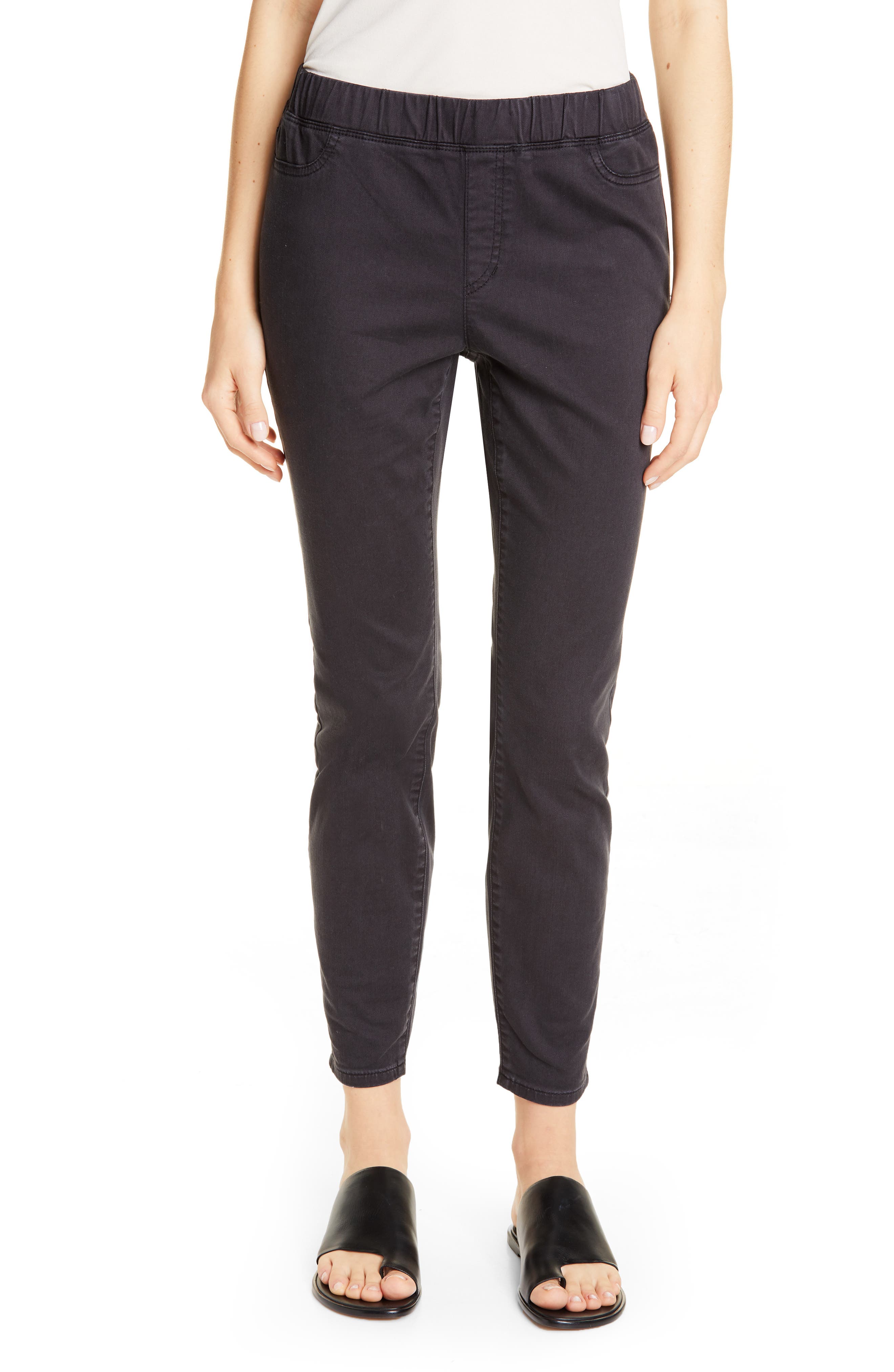 Black Eileen Fisher Womens Organic Cotton Cozy Stretch Skinny Jeans Size 6