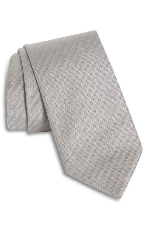 Textured Stripe Silk Tie in Brown