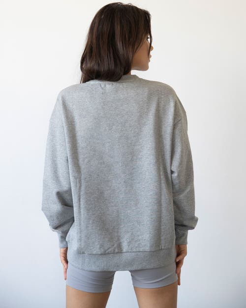 Shop Rebody Active Rebody Lifestyle Sweatshirt In Heather Grey/white