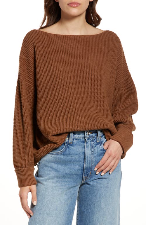 French Connection Millie Mozart Waffle Knit Sweater in Tan