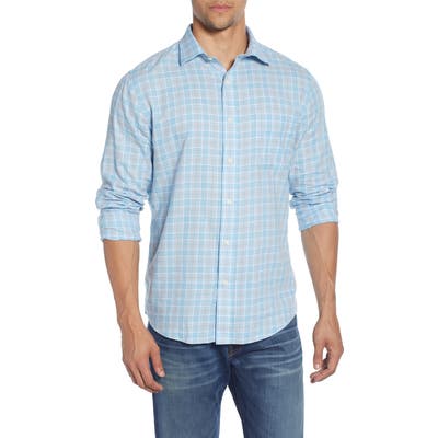Faherty Brand Amk Regular Fit Check Sport Shirt, Blue