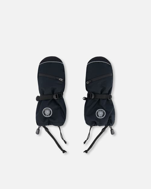 Deux Par Deux Kids Unisex Technical Mittens Black In Anthracite