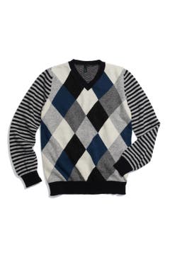 United Colors of Benetton Kids Mixed Print V-Neck Sweater (Little Boys ...