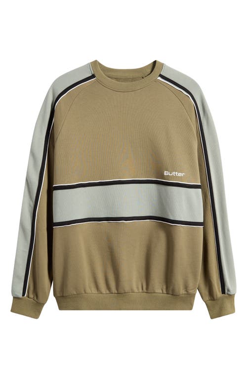 Shop Butter Goods Division Colorblock Sweatshirt In Fatigue