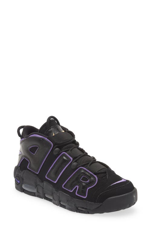 Image of Nike Air More Uptempo '96 Sneaker in Black/Black/White/Gold at Nordstrom, Size 10.5