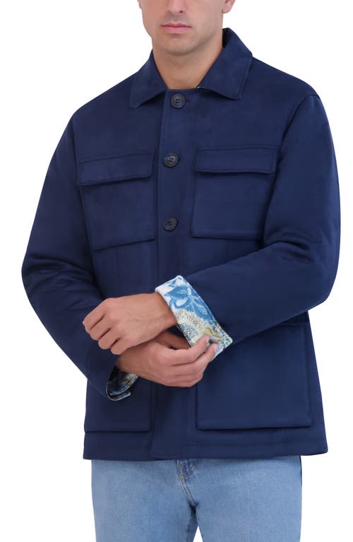 Robert Graham Faux Suede Safari Jacket In Navy