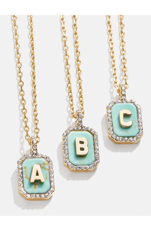 Shop Baublebar Initial Pendant Necklace In Turquoise-w