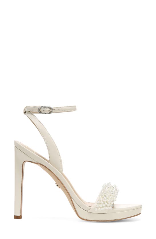 Sam Edelman Jade Rhinestone Ankle Strap Sandal In Modern Ivory | ModeSens