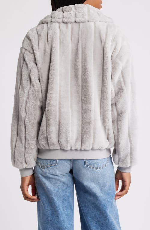 Shop Thread & Supply Faux Mink Zip Jacket In Silver