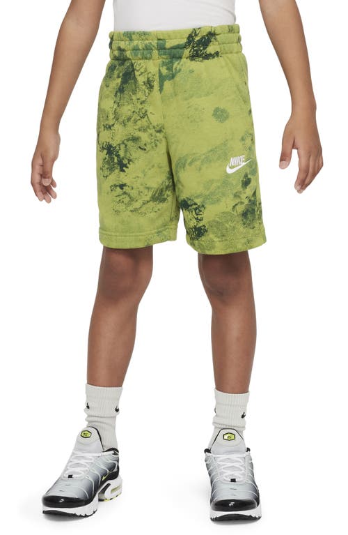 Nike Kids' Club Fleece Midweight French Terry Shorts In Pear/white