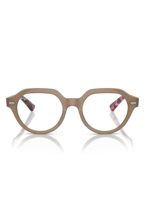 Ray-Ban 51mm Gina Square Optical Glasses in Turtledove at Nordstrom