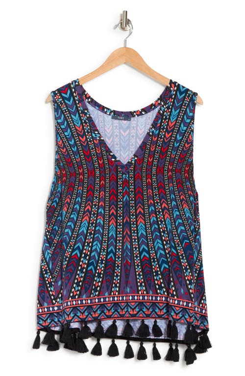 Tart Emory Tassel Fringe Tank In Peacock Stripe