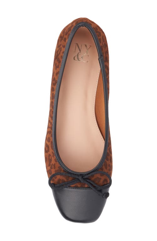 Shop New York And Company Patricia Cap Toe Flat In Leopard