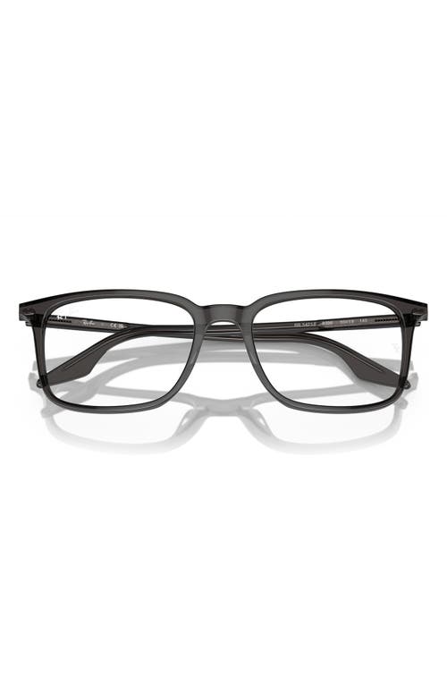 Ray Ban Ray-ban 55mm Rectangular Optical Glasses In Transparent Grey