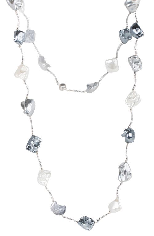 Saachi Rhodium Pearl Necklace In Ivory