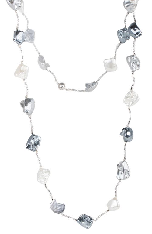 Shop Saachi Baroque Pearl Long Necklace In Ivory