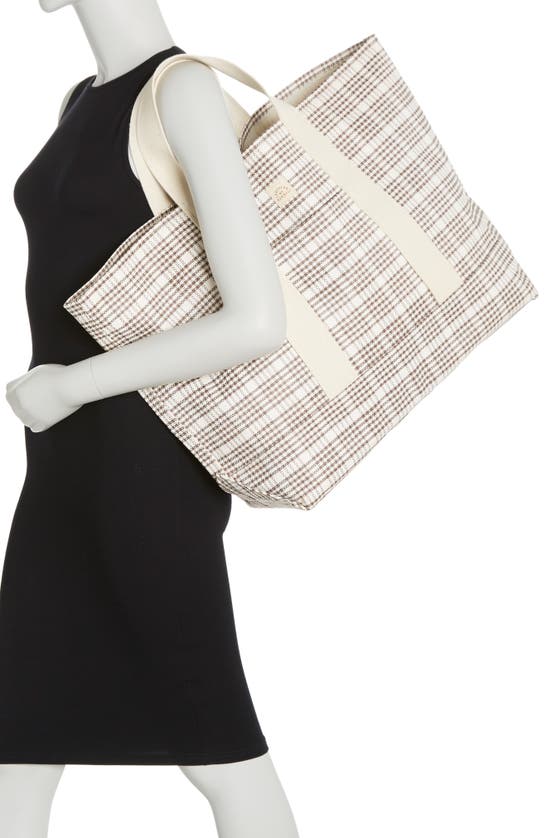 Loeffler Randall Bodie Oversize Open Tote In Chocolate Plaid