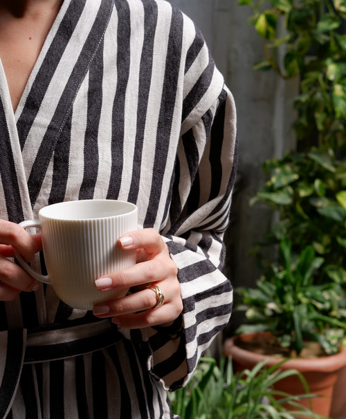 Eastern Woven Turkish Zebra Bath Robe In Zebra