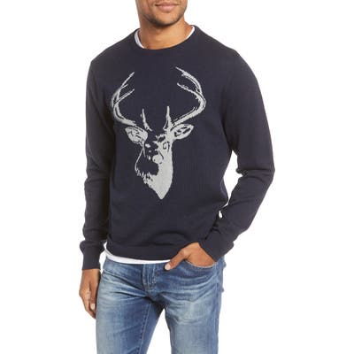 1901 Stag Cotton & Cashmere Sweater, Blue