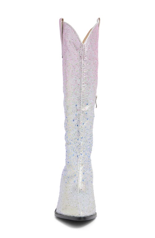 Azalea Wang Almudena Glitter Western Bootie In Silver