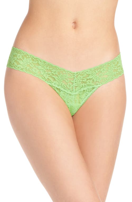 Signature Lace Low Rise Thong in Kiwi Punch