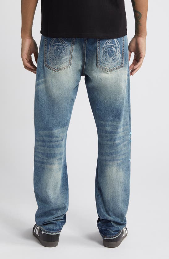 Shop Billionaire Boys Club Starcrossed Embroidered Straight Leg Jeans In X Wash