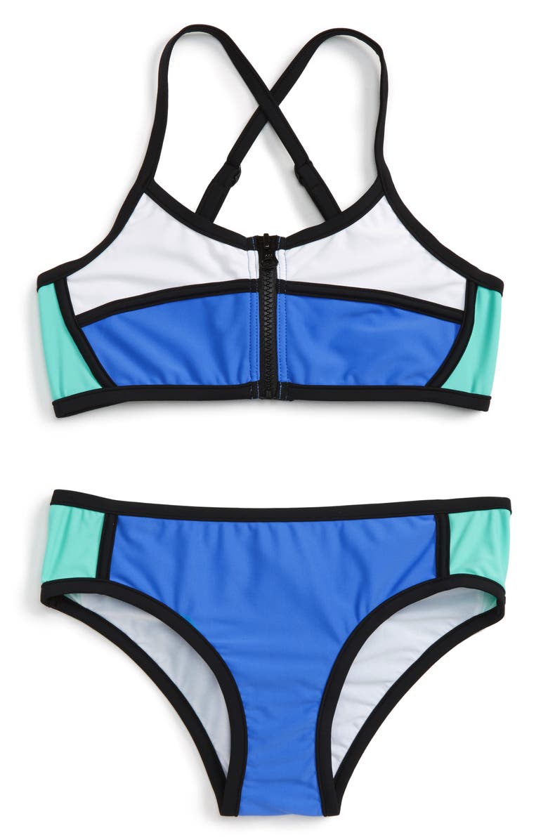 Seafolly Sapphire Coast Two-Piece Swimsuit (Big Girls) | Nordstrom