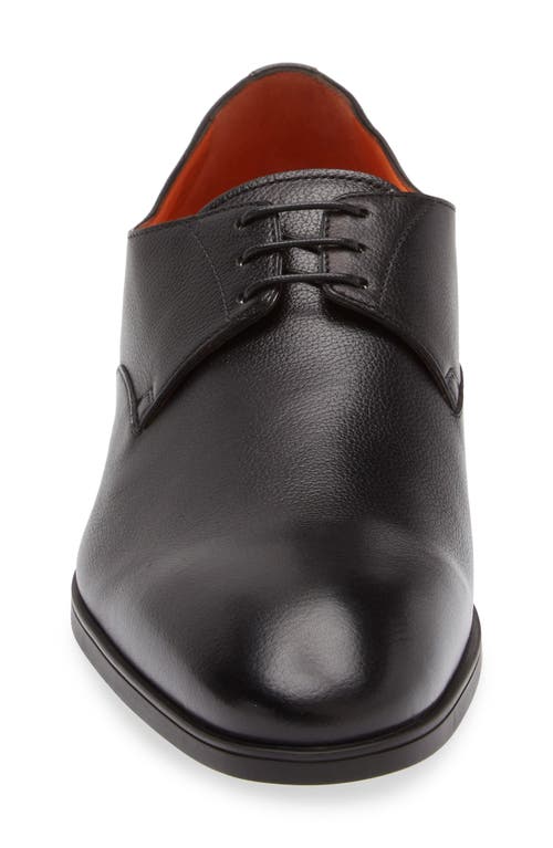 Shop Santoni Induct Plain Toe Derby In Black