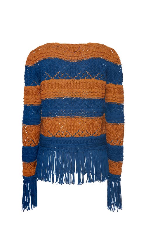 La Doublej Cotton-blend Striped Playa Sweater In Blue Petrol