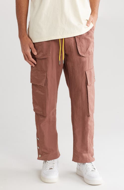 Nylon Cargo Pants in Dusty Rose