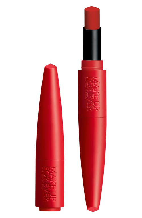 Shop Make Up For Ever Rouge Artist For Ever Matte Lipstick In 424 - Flaming Hot Red