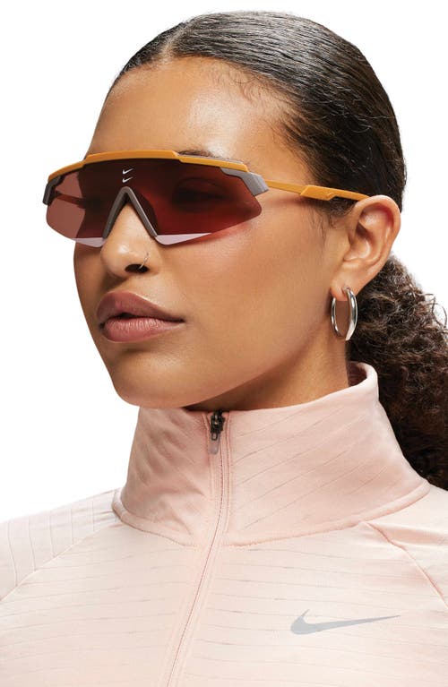 Nike Marquee 66mm Oversize Shield Sunglasses In Monarch/vermillion