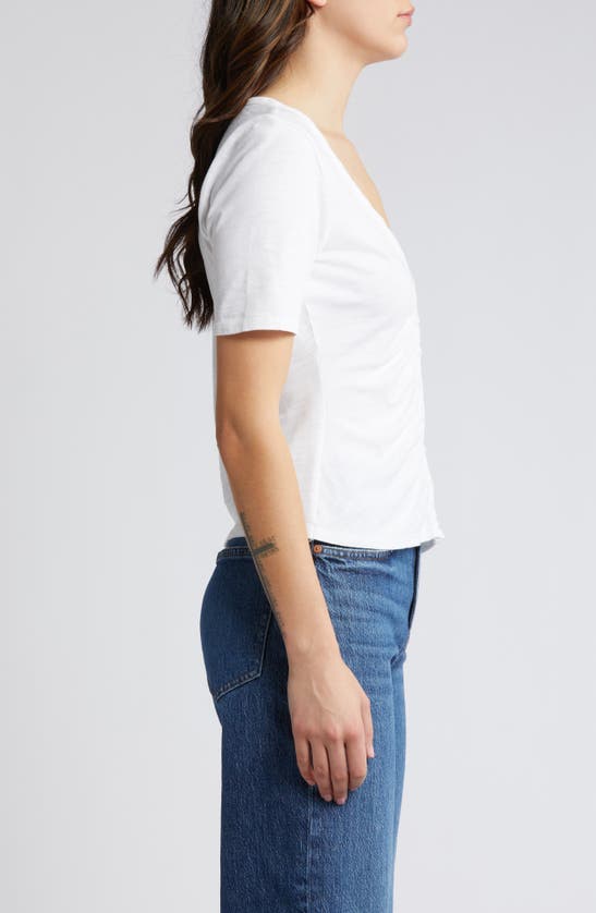 Shop Nation Ltd Carlotta Gathered Button-up Top In Optic White