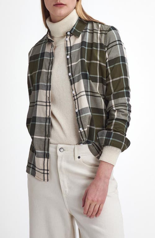 Shop Barbour Bredon Tartan Check Button Front Shirt In Ancient Tartan Green