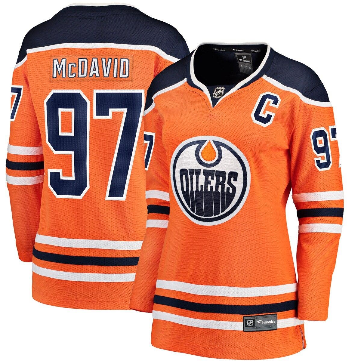 Connor McDavid Edmonton Oilers Orange Youth Home Premier Jersey Ice ...