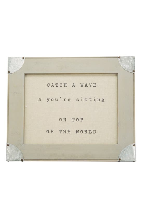 Mud Pie Catch A Wave Plaque In Gray