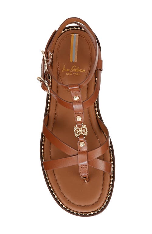 Sam Edelman Teeni Gladiator Sandal Cognac Brown Leather In Rich Cognac