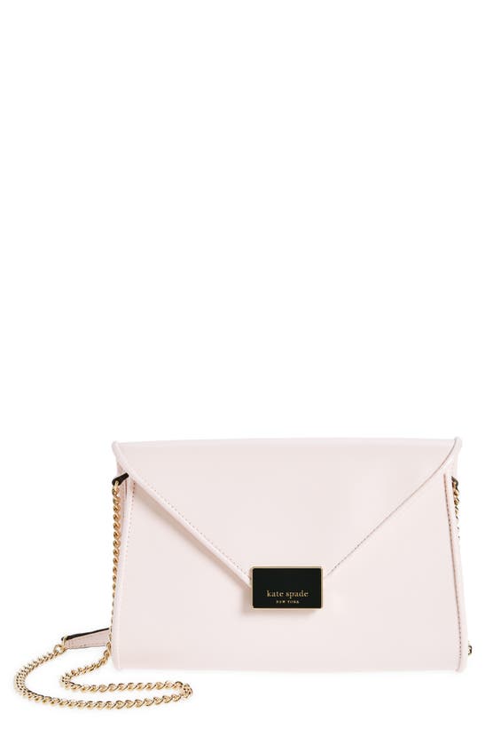 Shop Kate Spade Anna Medium Envelope Leather Convertible Clutch In Light Rosebud