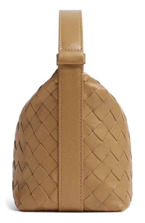 Bottega Veneta Candy Wallace Intreccio Leather Pouch In Dark Praline-gold