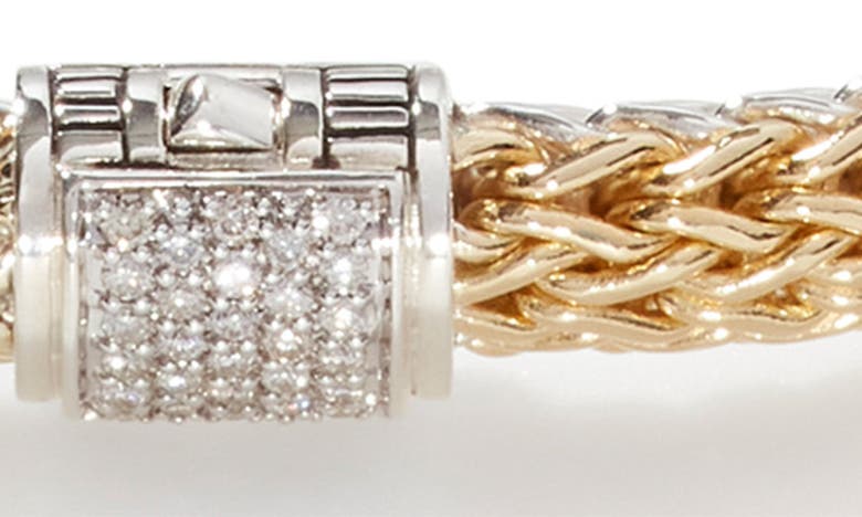 Shop John Hardy Icon Diamond Reversible Two-tone Bracelet In Silver