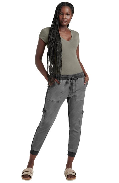 Splendid Kate Slub V Neck Tee In Soft Vintage Olive Branch