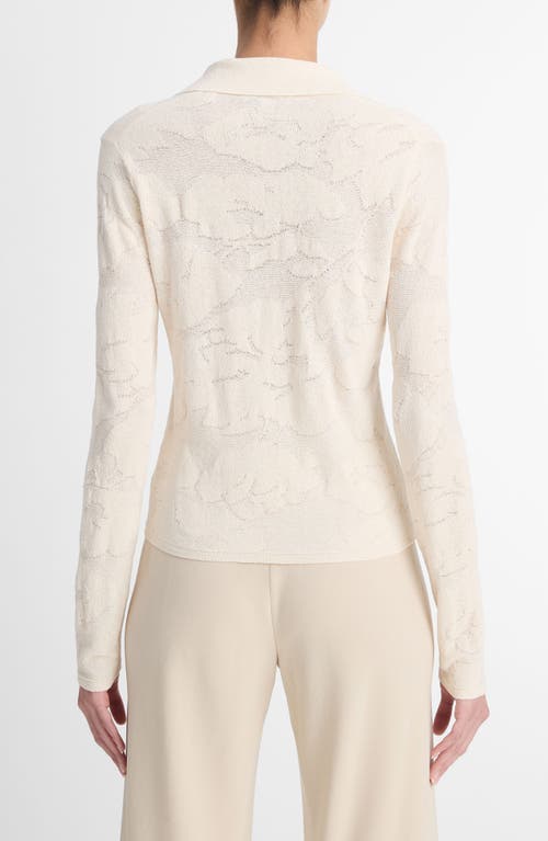 Shop Vince Floral Jacquard Button-up Shirt In Ivory