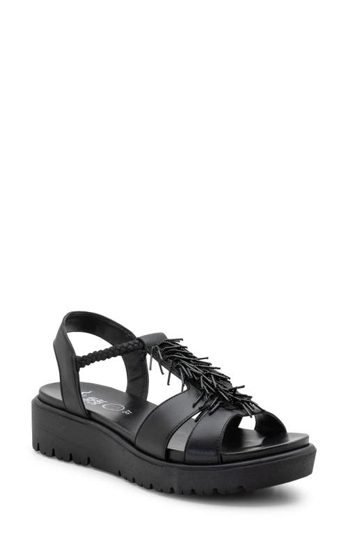 ara Bristol Platform Sandal Black Nappa Leather at Nordstrom,