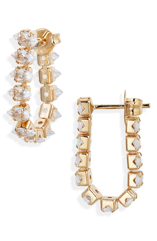 Tennis Chain Drop Earrings in Gold
