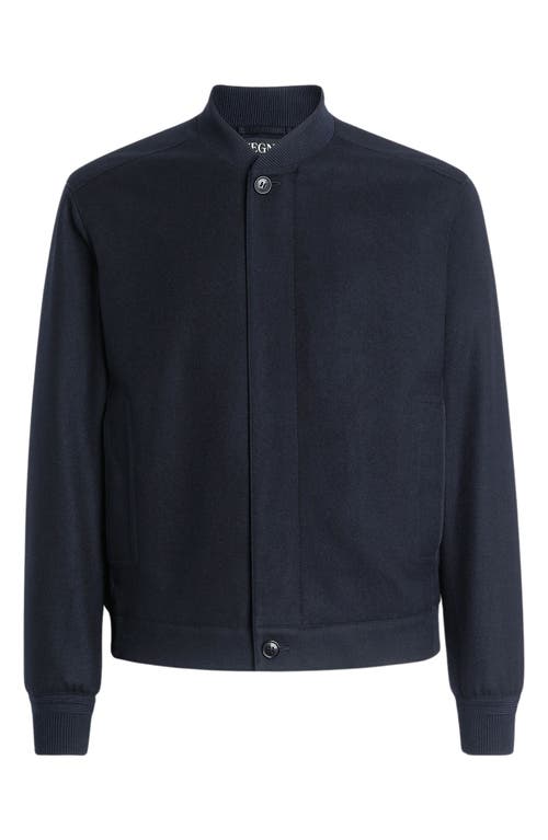 Zegna Oasi Cashmere Elements Water Repellent Bomber Jacket In Navy