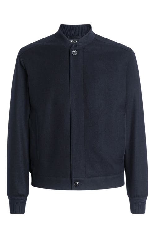 Shop Zegna Oasi Cashmere Elements Water Repellent Bomber Jacket In Navy